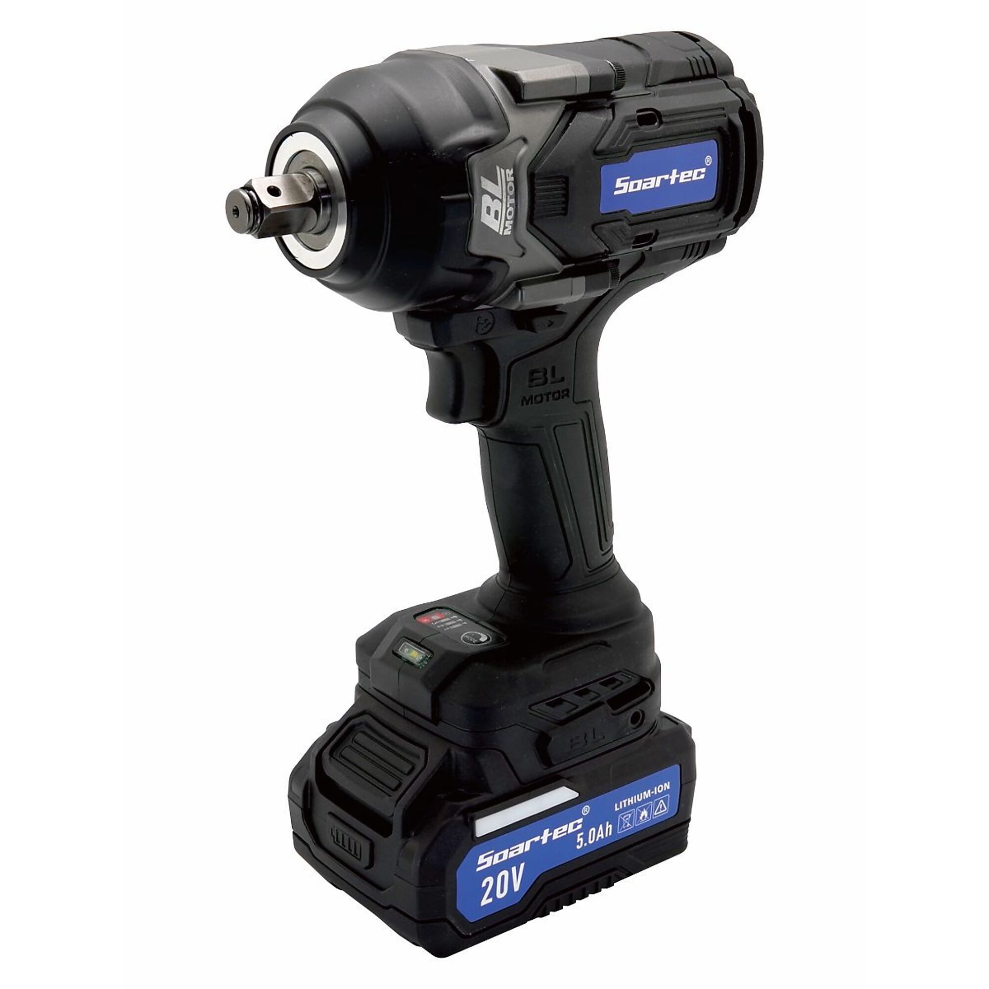 Soartec Brushless Impact Wrench - 1/2in. Drive, 20V, Lithium-Ion, 630 ft.-lb. Torque, 3 Speeds, LED Light, Model# WS-C750